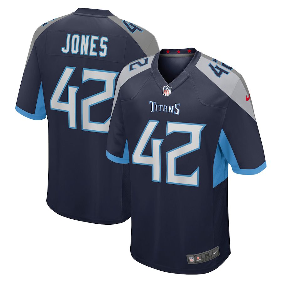 Men Tennessee Titans #42 Joe Jones Nike Navy Game NFL Jersey